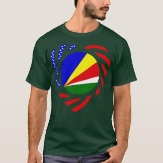 Seychelles American Multinational Patriot Flagga H T Shirt