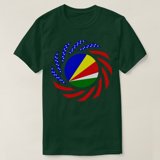 Seychelles American Multinational Patriot Flagga T Shirt (Design framsida)