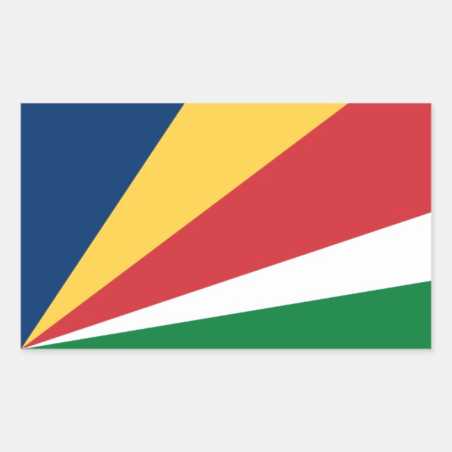 Seychelles Flag Rektangulärt Klistermärke (Framsida)