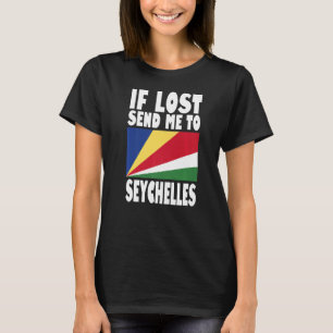 Seychelles Flagga Design Om borttappad skickar mig T Shirt