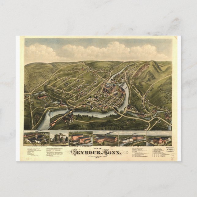 Seymour Connecticut 1879 Vykort (Framsida)