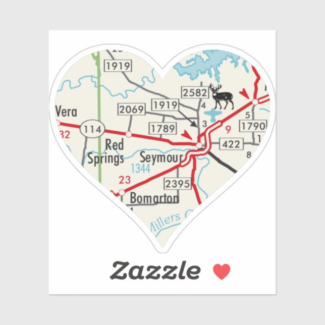 Seymour Texas Karta Klistermärken (Ark)