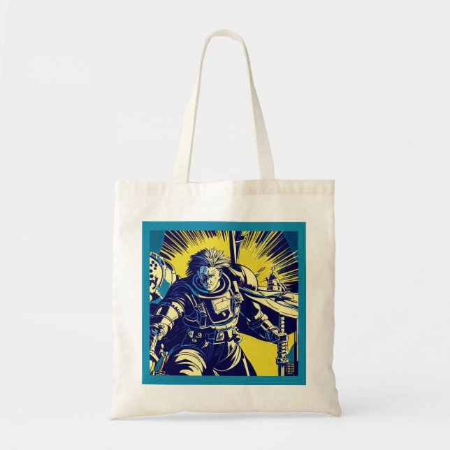 SF - Anime Hero Woodcut 1 Tygkasse (Framsidan)