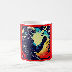 SF - Anime Hero Woodcut 2 Kaffemugg