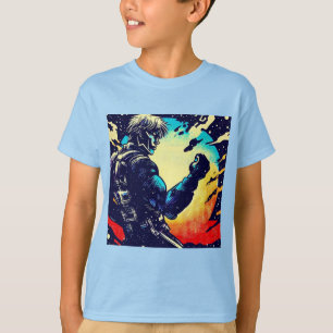 SF - Anime Hero Woodcut 2 T Shirt
