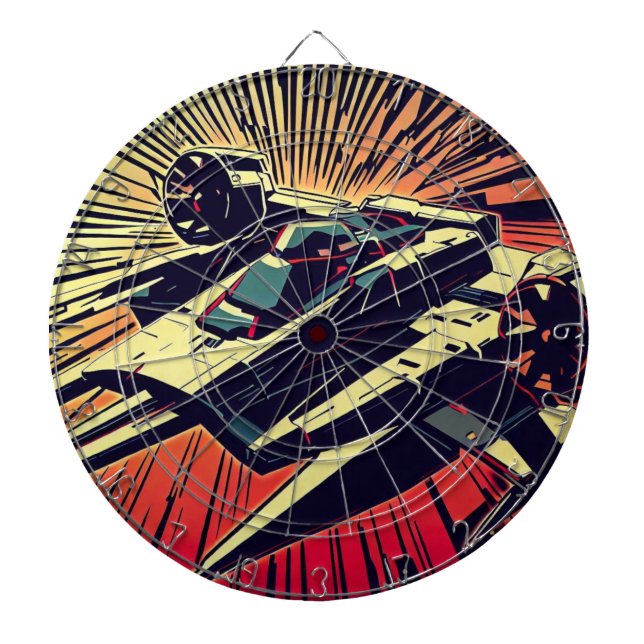 SF Anime Starfighter - Woodcut (1) Darttavla (Framsidan)