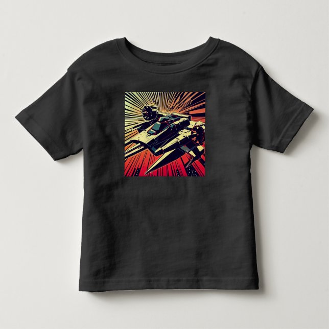 SF - Anime Starfighter Woodcut 1 T Shirt (Framsida)