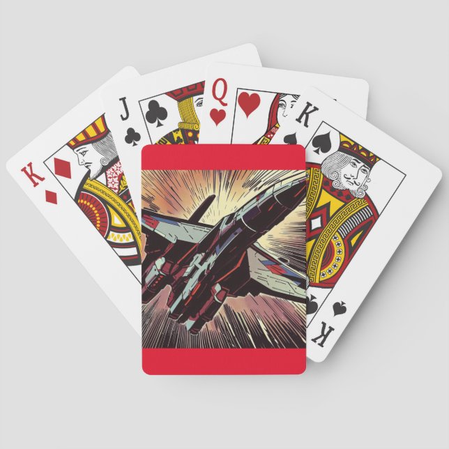 SF Anime Starfighter - Woodcut (2) Casinokort (Baksidan)