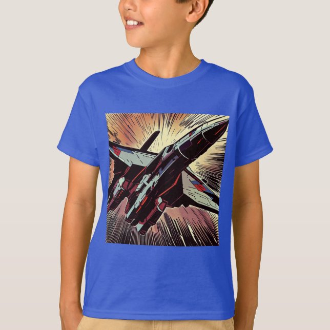SF - Anime Starfighter Woodcut 2 T Shirt (Framsida)