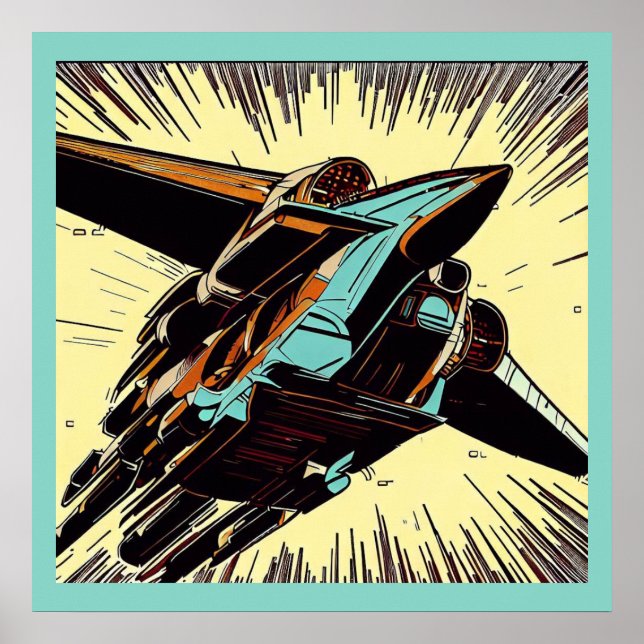 SF - Anime Starfighter Woodcut 3 Poster (Framsidan)