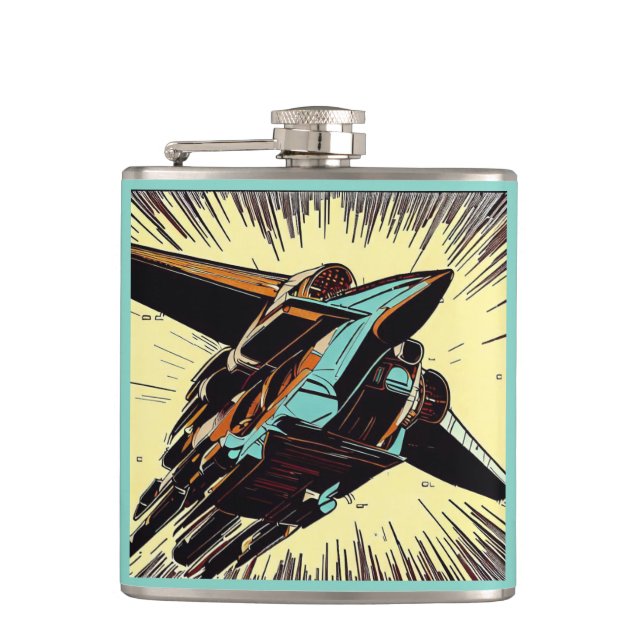 SF - Anime Starfighter Woodcut Vinyl Wrappask Fickplunta (Framsidan)