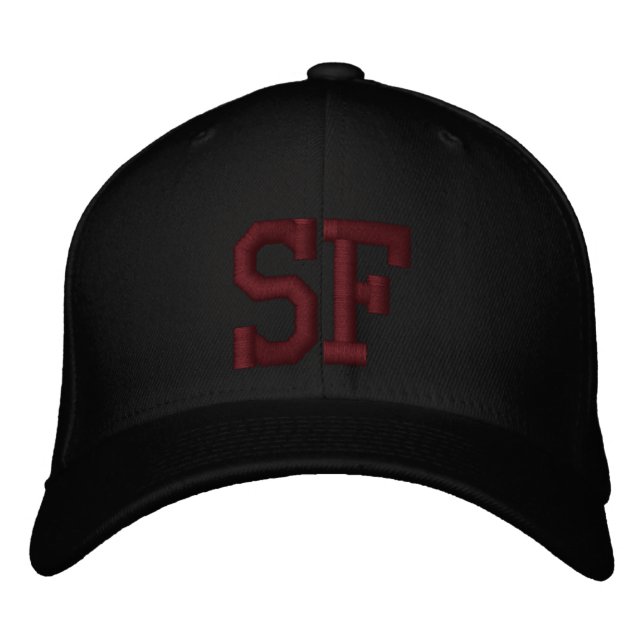 SF-Anpassningsbar Cap - svart och röd Broderad Keps (Framsida)