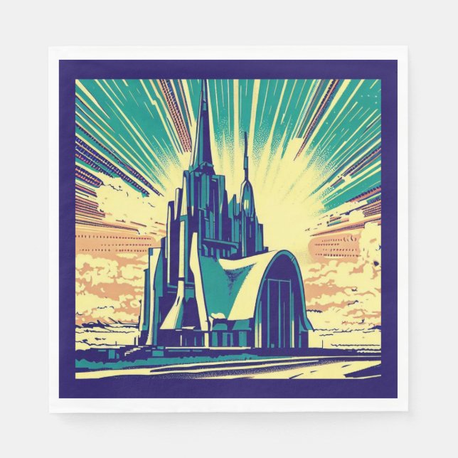 SF Futuristiska Church 3 Pappersservett (Framsidan)