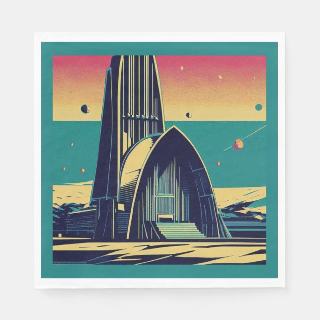 SF Futuristiska Church 3 Pappersservett (Framsidan)