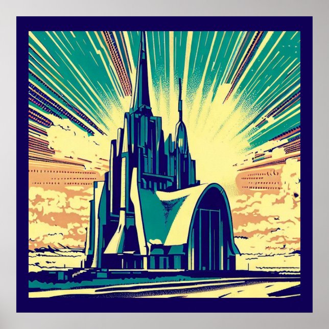 SF Futuristiska Church 3 Poster (Framsidan)