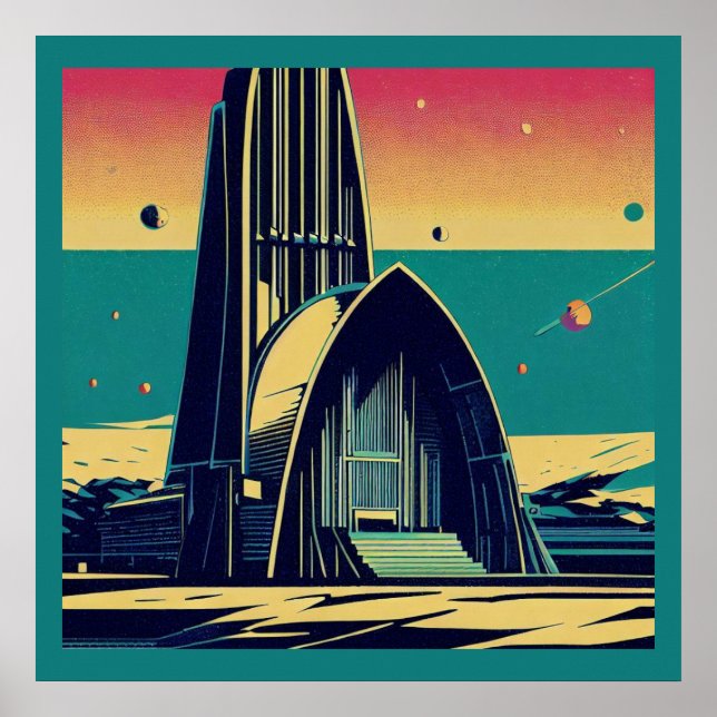 SF Futuristiska Church 3 Poster (Framsidan)