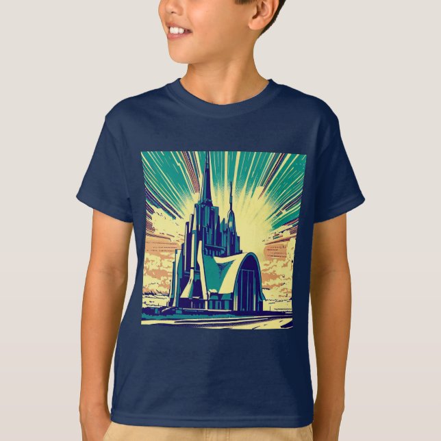 SF Futuristiska Church 3 T Shirt (Framsida)