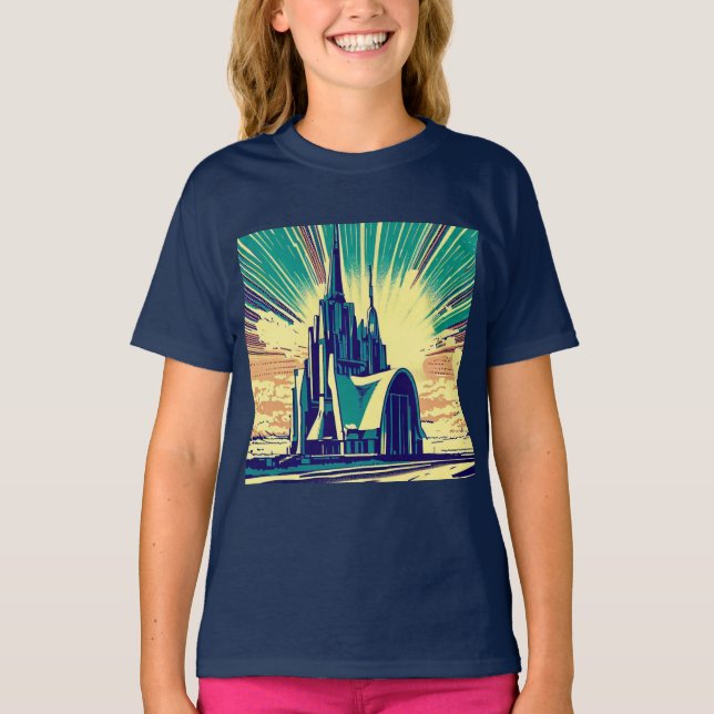 SF Futuristiska Church 3 T Shirt (Framsida)
