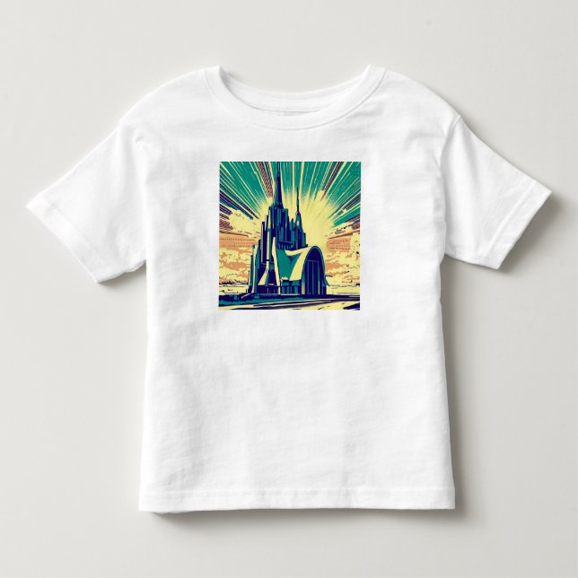 SF Futuristiska Church 3 T Shirt (Framsida)