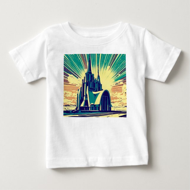 SF Futuristiska Church 3 T Shirt (Framsida)
