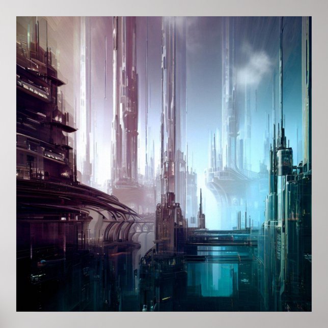 SF Futuristiska City 2 Poster (Framsidan)