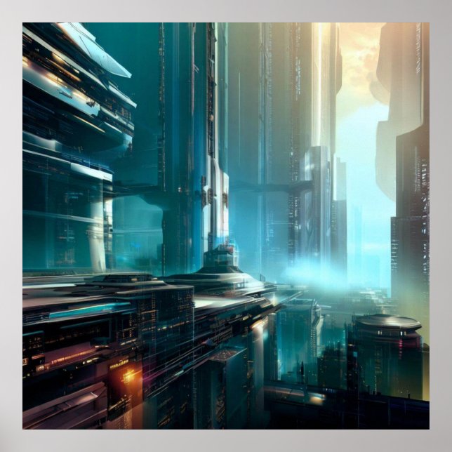 SF Futuristiska City 3 Poster (Framsidan)
