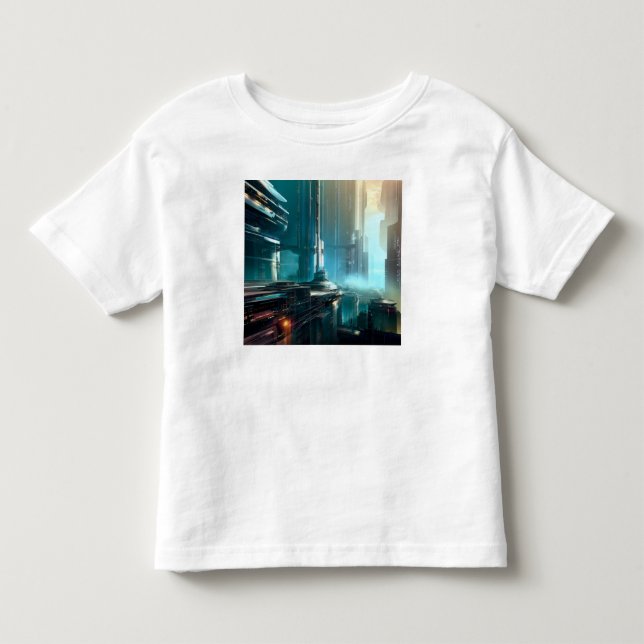 SF Futuristiska City 3 T Shirt (Framsida)