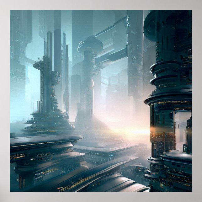 SF Futuristiska City 4 Poster (Framsidan)