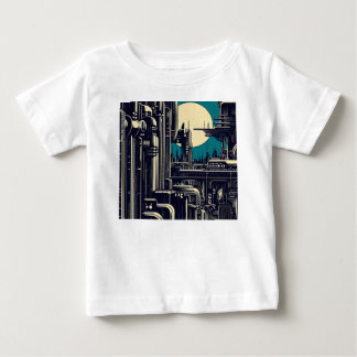 SF Futuristiska City Woodcut 2 T Shirt