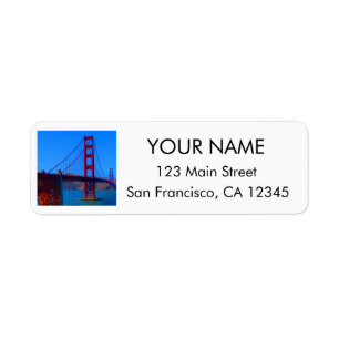 SF Golden Grind Bridge #7-Returetiketter Returadress Etikett