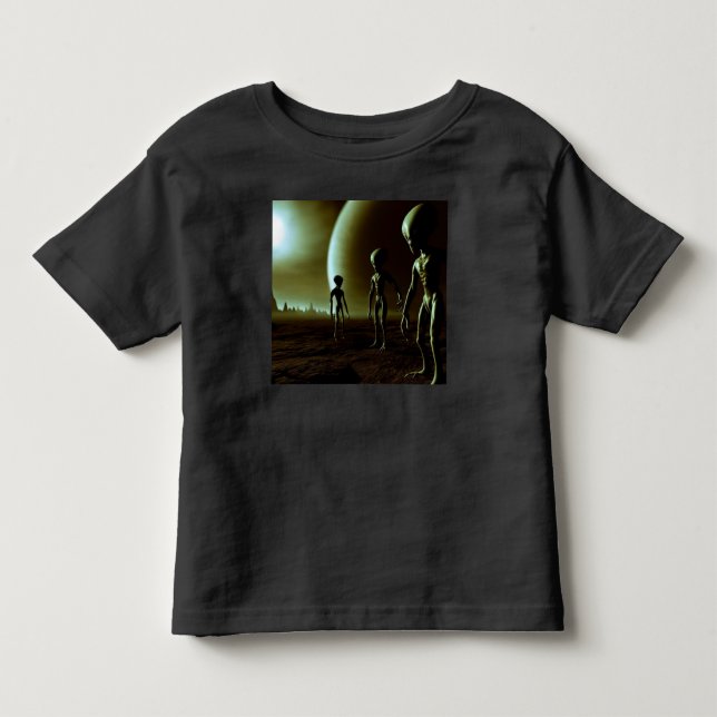 SF Grått Utomjordingar 1 T Shirt (Framsida)