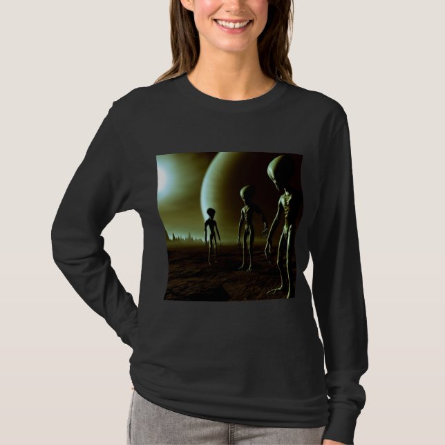 SF Grått Utomjordingar 1 T Shirt (Framsida)