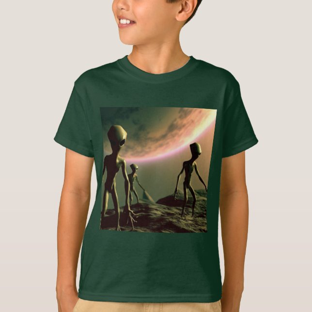 SF Grått Utomjordingar 2 T Shirt (Framsida)