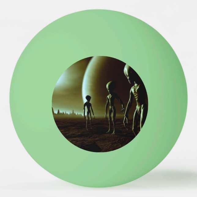 SF Grått-Utomjordingar på Alien Planet (1) Pingisboll (Framsidan)