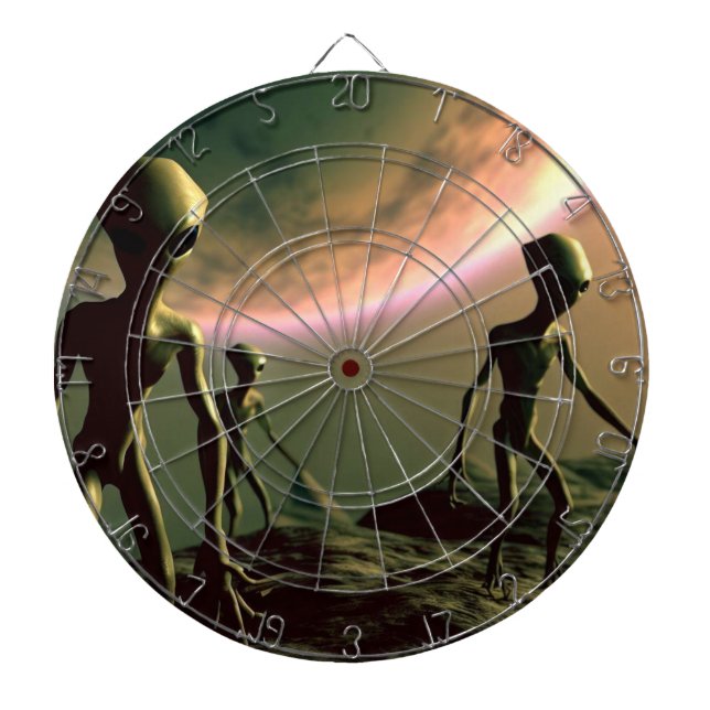 SF Grått-Utomjordingar på Alien Planet (2) Darttavla (Framsidan)