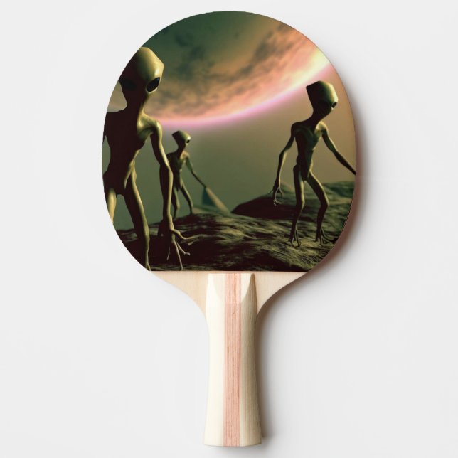 SF Grått-Utomjordingar på Alien Planet (2) Pingisracket (Framsidan)