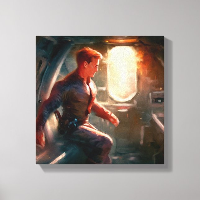 SF Hero Aboard Spacesship 1 Canvastryck (Framsida)