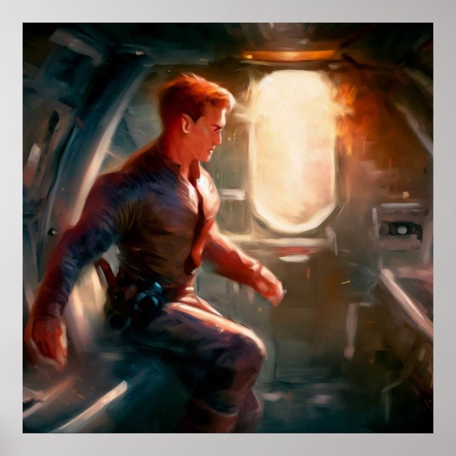 SF Hero Aboard Spacesship 1 Poster (Framsidan)