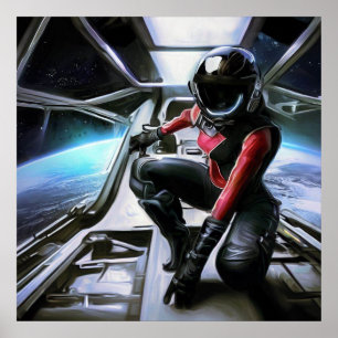 SF Hero Aboard Spacesship 2 Poster