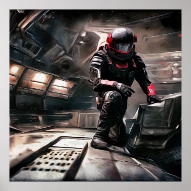 SF Hero Aboard Spacesship 3 Poster (Framsidan)