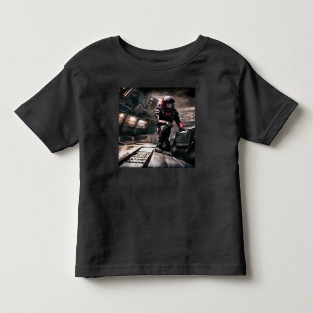SF Hero Aboard Spacesship 3 T Shirt (Framsida)