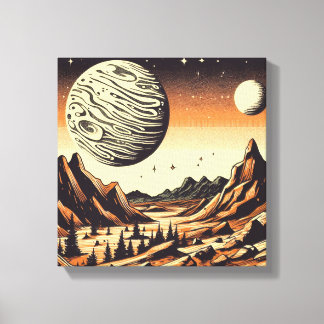 SF Mars Ligcape Woodcut 1 Canvastryck