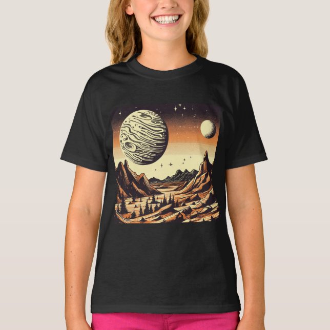 SF Mars Ligcape Woodcut 1 T Shirt (Framsida)