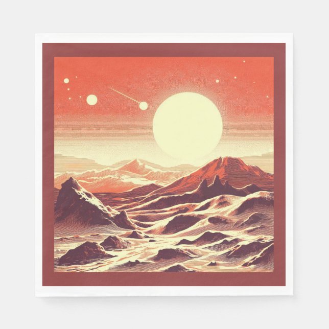 SF Mars Ligcape Woodcut 2 Pappersservett (Framsidan)