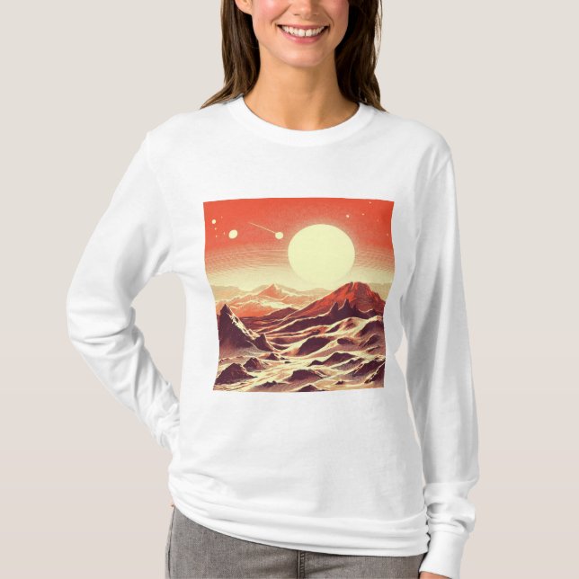 SF Mars Ligcape Woodcut 2 T Shirt (Framsida)