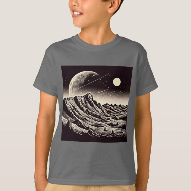 SF Mars Ligcape Woodcut 3 T Shirt (Framsida)