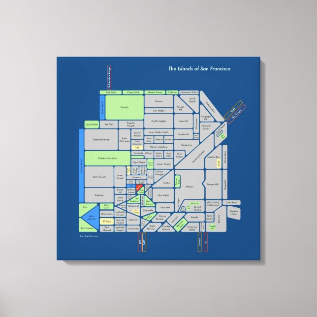 SF-öarna, 2'x2' utsträckt arbetsyta Canvastryck (Framsida)