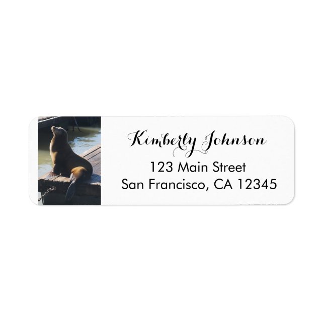 SF Pier 39 Sea Lejon #2 Returetiketter Returadress Etikett (Framsidan)