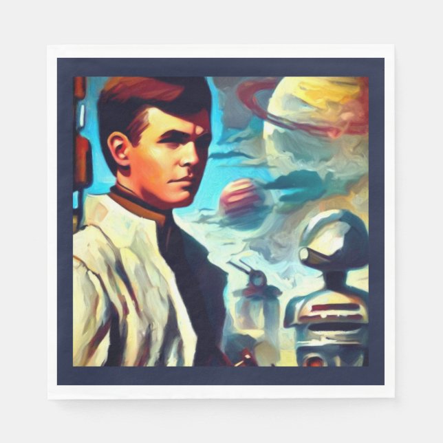 SF Pulp Magazine Cover Stil 2 Pappersservett (Framsidan)