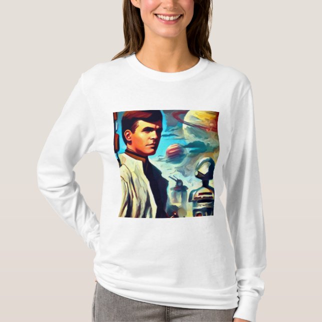 SF Pulp Magazine Cover Stil 2 T Shirt (Framsida)